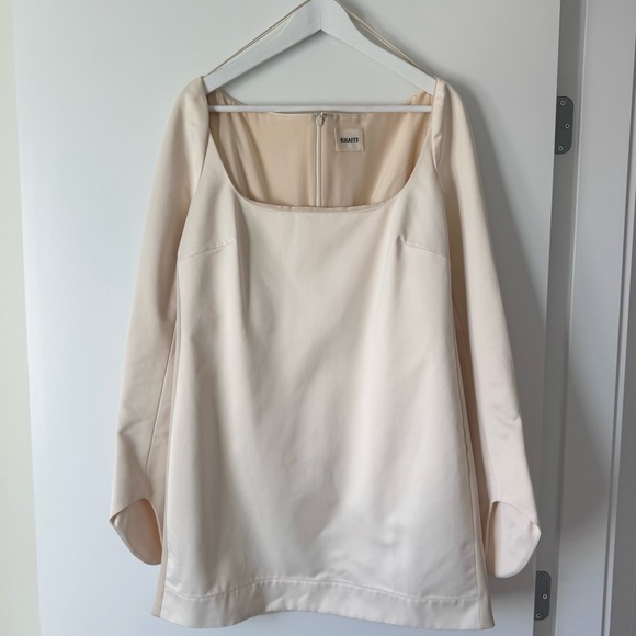 Khaite cream Tate mini dress in bone - Picture 6 of 11